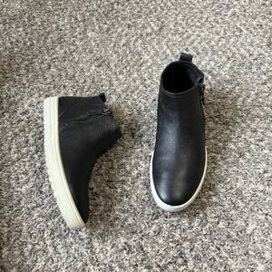 Ecco Fara Boot Black Leather Zip Ankle Comfort Casual Sneakers Shoe 37 US 6